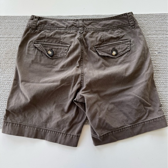 Vintage Eddie Bauer 90s Y2K Mercer Brown Cotton Bermuda Shorts Low Rise Size 6 - Picture 5 of 8